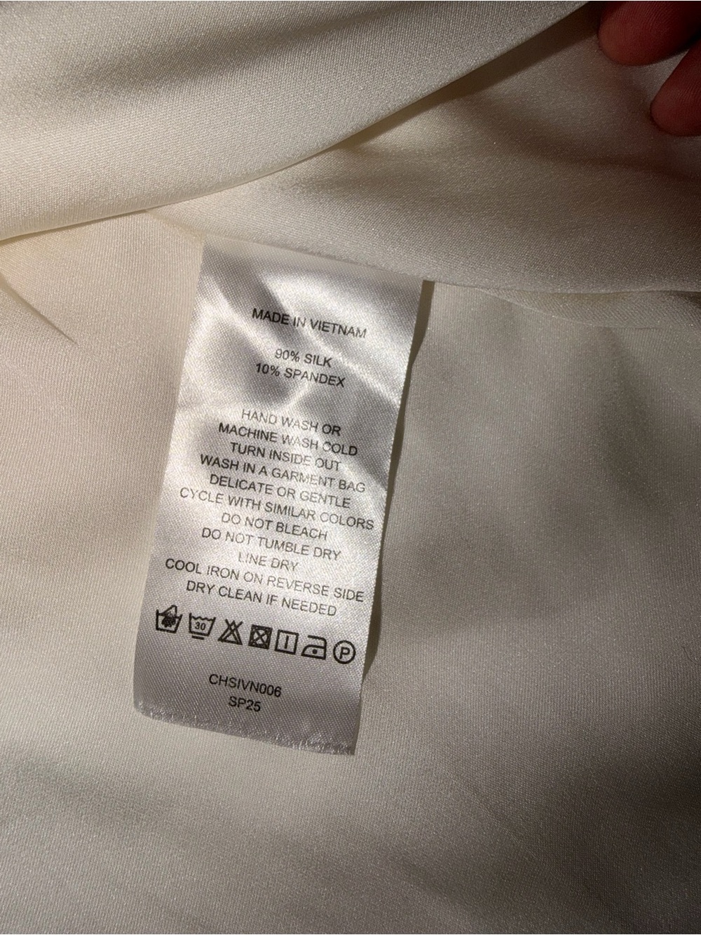 Quince Cream Silk Button-Down Blouse - Picture 7 of 8